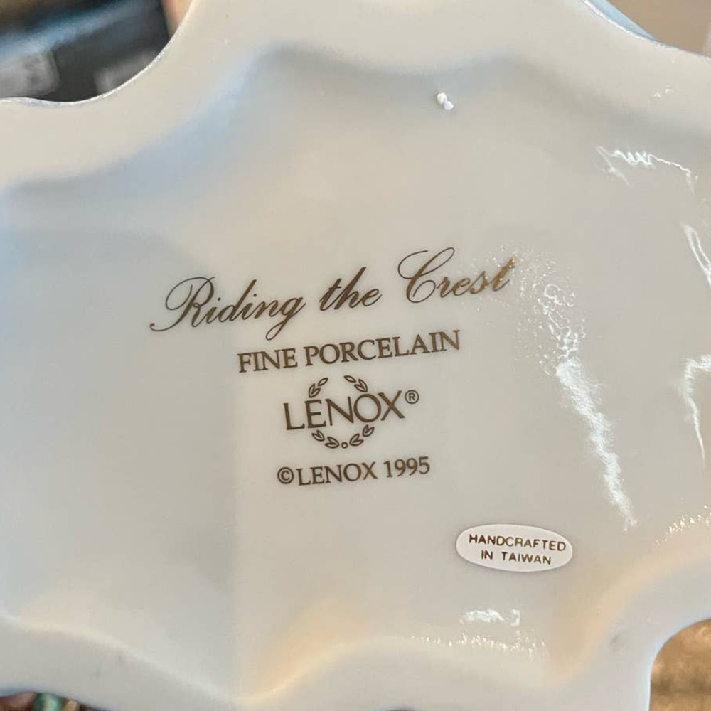 Lenox Riding The Crest Fine Porcelain Dolphin Figurine - Picture 2 of 5